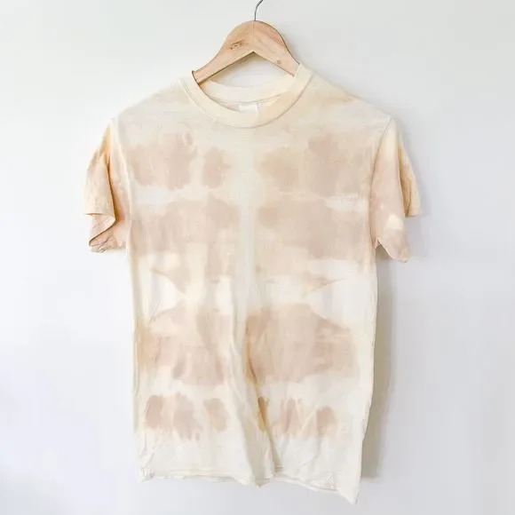Vintage Tops Bleach Tiedye Tshirt Cream And Tan Color Poshmark